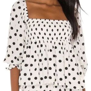 SOLD******Faithfull the Brand Polk a dot Bettina Babydoll Top